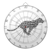 Leopard Gray and Light Gray Silhouette Dartscheibe (vorne)