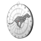 Leopard Gray and Light Gray Silhouette Dartscheibe (Vorderseite rechts)