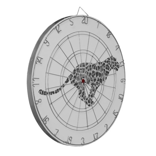 Leopard Gray and Light Gray Silhouette Dartscheibe (Vorderseite Links)