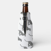 Leopard Gray and Light Gray Silhouette Flaschenkühler (Flasche Rückseite)