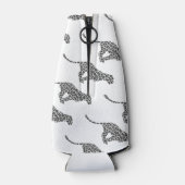 Leopard Gray and Light Gray Silhouette Flaschenkühler (Rückseite)