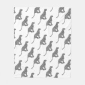 Leopard Gray and Light Gray Silhouette Fleecedecke (Vorderseite)