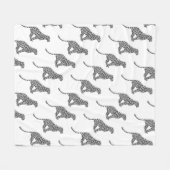 Leopard Gray and Light Gray Silhouette Fleecedecke (Vorderseite (Horizontal))