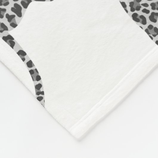 Leopard Gray and Light Gray Silhouette Fleecedecke (Ecke)