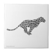 Leopard Gray and Light Gray Silhouette Fliese (Vorderseite)