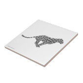 Leopard Gray and Light Gray Silhouette Fliese (Seite)