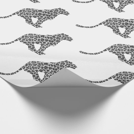 Leopard Gray and Light Gray Silhouette Geschenkpapier (Ecke)