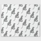 Leopard Gray and Light Gray Silhouette Geschenkpapier (Flach)