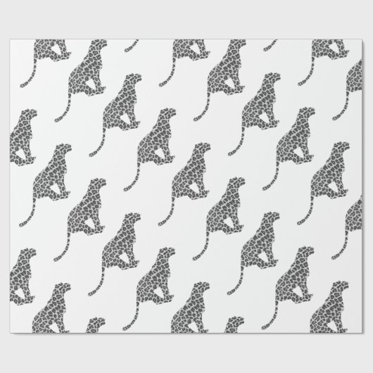 Leopard Gray and Light Gray Silhouette Geschenkpapier (Flach)
