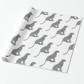 Leopard Gray and Light Gray Silhouette Geschenkpapier (Ungerollt)