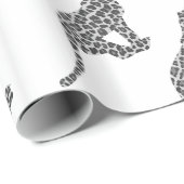 Leopard Gray and Light Gray Silhouette Geschenkpapier (Rolleneckpunkt)