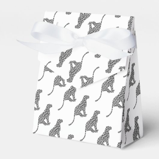 Leopard Gray and Light Gray Silhouette Geschenkschachtel (Vorderseite)