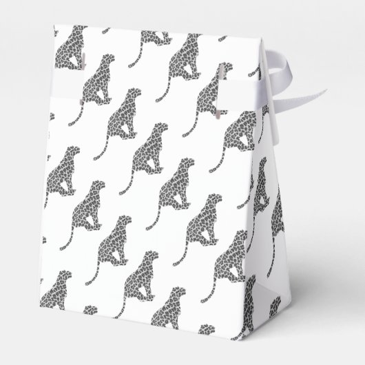 Leopard Gray and Light Gray Silhouette Geschenkschachtel (Rückseite)
