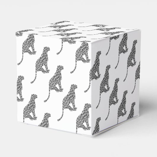 Leopard Gray and Light Gray Silhouette Geschenkschachtel (Rückseite)