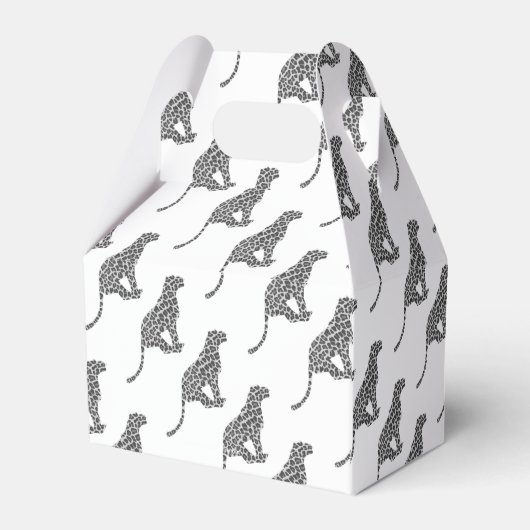Leopard Gray and Light Gray Silhouette Geschenkschachtel (Rückseite)