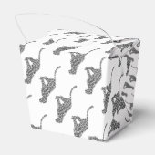 Leopard Gray and Light Gray Silhouette Geschenkschachtel (Rückseite)