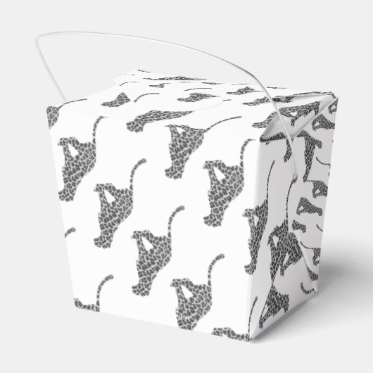 Leopard Gray and Light Gray Silhouette Geschenkschachtel (Rückseite)