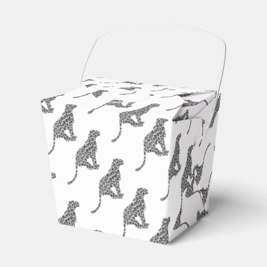 Leopard Gray and Light Gray Silhouette Geschenkschachtel (Vorderseite)