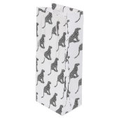 Leopard Gray and Light Gray Silhouette Geschenktüte Für Weinflaschen (Vorderseite Schrägansicht)
