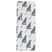 Leopard Gray and Light Gray Silhouette Geschenktüte Für Weinflaschen (Vorderseite)