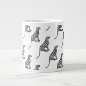Leopard Gray and Light Gray Silhouette Jumbo-Tasse (Vorderseite)
