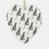 Leopard Gray and Light Gray Silhouette Keramik Ornament (Rechts)