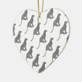 Leopard Gray and Light Gray Silhouette Keramik Ornament (Links)