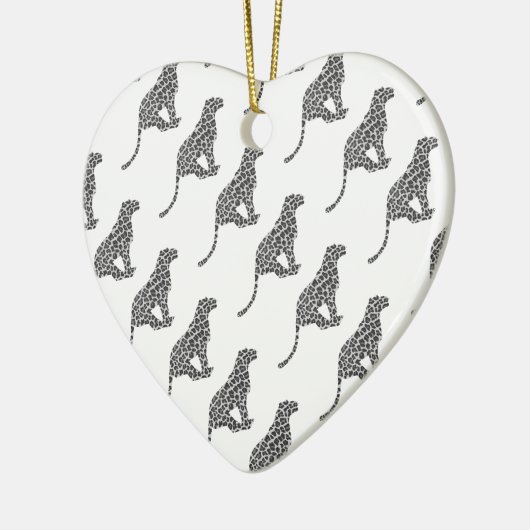 Leopard Gray and Light Gray Silhouette Keramik Ornament (Links)