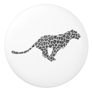 Leopard Gray and Light Gray Silhouette Keramikknauf