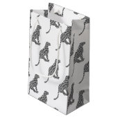 Leopard Gray and Light Gray Silhouette Kleine Geschenktüte (Rückseite Schrägansicht)