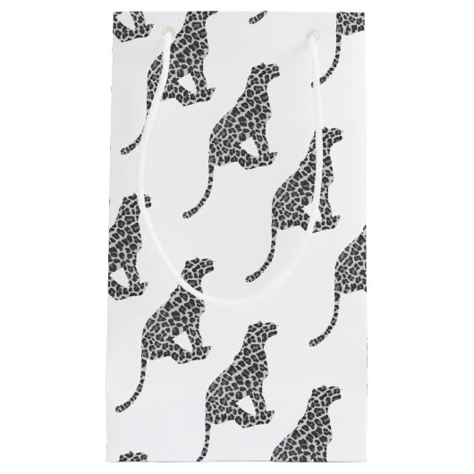 Leopard Gray and Light Gray Silhouette Kleine Geschenktüte (Vorderseite)