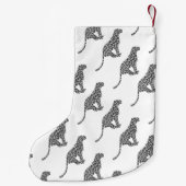 Leopard Gray and Light Gray Silhouette Kleiner Weihnachtsstrumpf (Rückseite)
