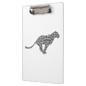 Leopard Gray and Light Gray Silhouette Klemmbrett (Links)