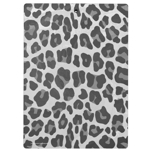 Leopard Gray and Light Gray Silhouette Klemmbrett (Rückseite)