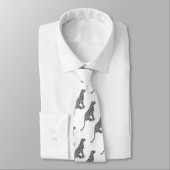 Leopard Gray and Light Gray Silhouette Krawatte (Gebunden)