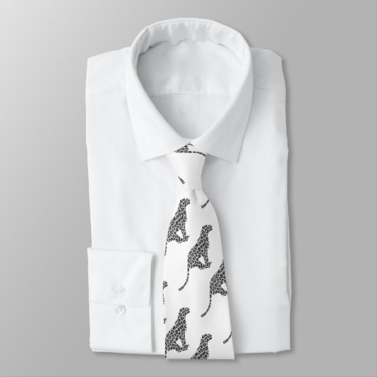 Leopard Gray and Light Gray Silhouette Krawatte (Gebunden)