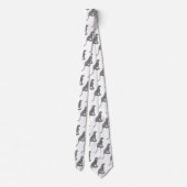 Leopard Gray and Light Gray Silhouette Krawatte (Rückseite)