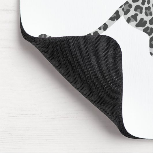 Leopard Gray and Light Gray Silhouette Mousepad (Ecke)