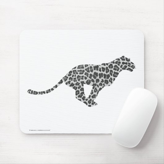 Leopard Gray and Light Gray Silhouette Mousepad (Mit Mouse)