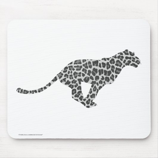 Leopard Gray and Light Gray Silhouette Mousepad (Vorne)