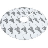 Leopard Gray and Light Gray Silhouette Polyester Weihnachtsbaumdecke (Schrägansicht)