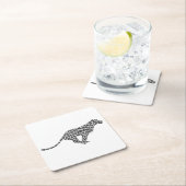 Leopard Gray and Light Gray Silhouette Rechteckiger Pappuntersetzer (Vor Ort)