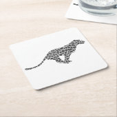 Leopard Gray and Light Gray Silhouette Rechteckiger Pappuntersetzer (angewinkelt)