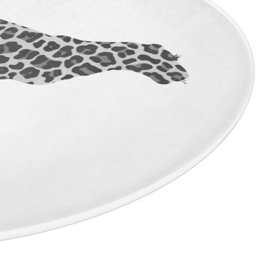 Leopard Gray and Light Gray Silhouette Schneidebrett (Ecke)