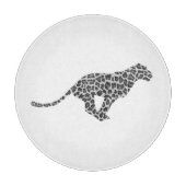 Leopard Gray and Light Gray Silhouette Schneidebrett (Vorderseite)