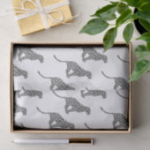 Leopard Gray and Light Gray Silhouette Seidenpapier (Geschenk)