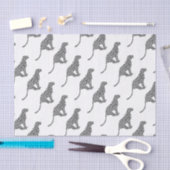 Leopard Gray and Light Gray Silhouette Seidenpapier (Handwerk)