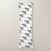 Leopard Gray and Light Gray Silhouette Seitenschläferkissen (Vorderseite Vertikal)