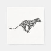 Leopard Gray and Light Gray Silhouette Serviette (Vorderseite)
