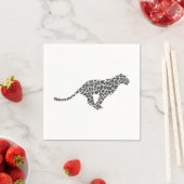 Leopard Gray and Light Gray Silhouette Serviette (Beispiel)